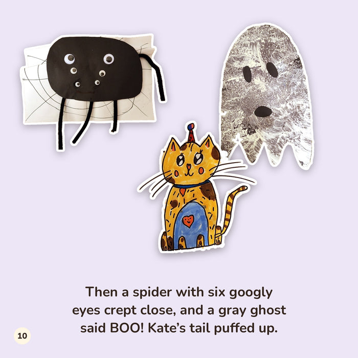 A paper spider and a painted ghost