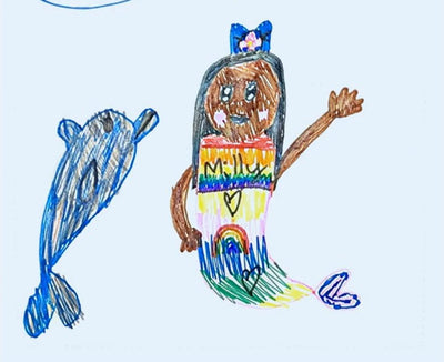 A mermaid drawn by a kid author