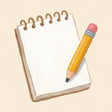 Icon of a blank notebook with a yellow pencil