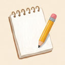 Icon of a blank notebook with a yellow pencil